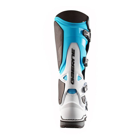 Limited Edition Gaerne SG22 Motocross Boots - White Black Light Blue LE - Back Side Logo