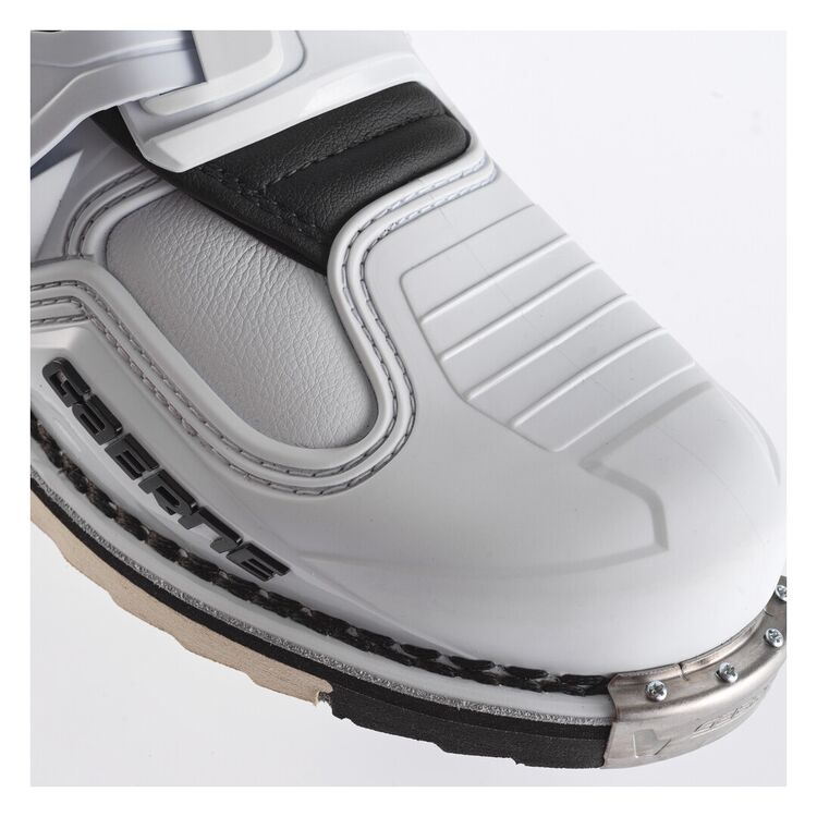 Limited Edition Gaerne SG22 Motocross Boots - White Black Light Blue LE - Close Up Toe