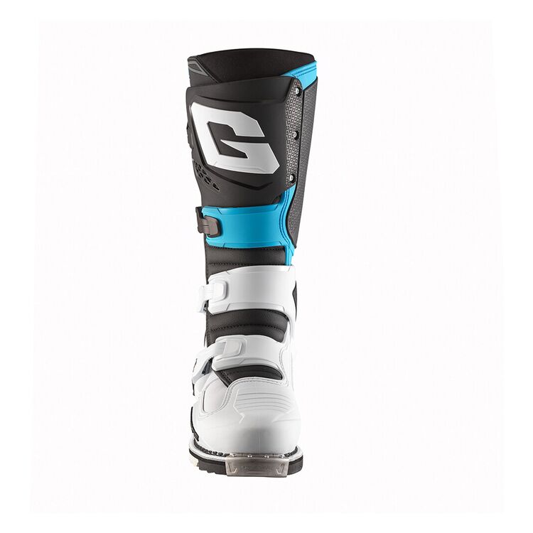 Limited Edition Gaerne SG22 Motocross Boots - White Black Light Blue LE - Front View