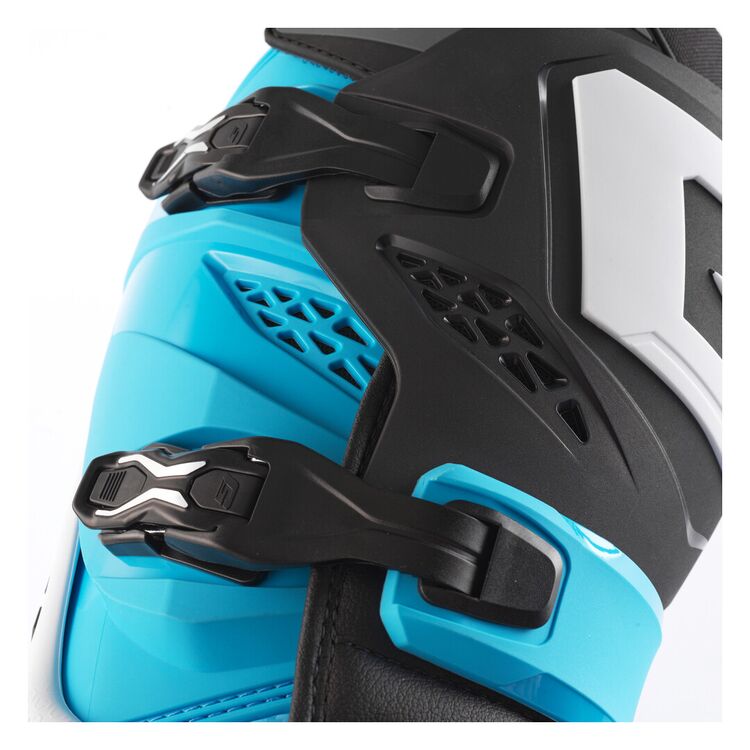 Limited Edition Gaerne SG22 Motocross Boots - White Black Light Blue LE - Top Black Buckle
