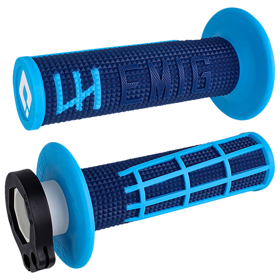 ODI EMIG 2.0 V2 Lock-On Grips Navy Cyan