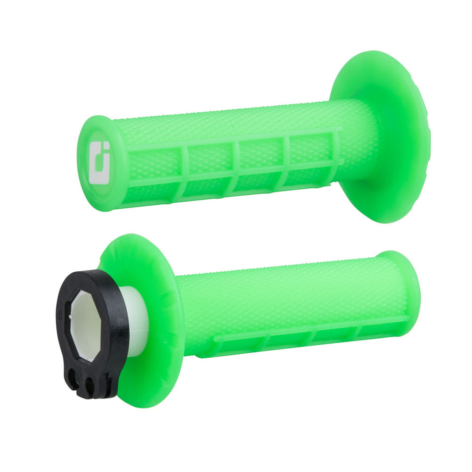 ODI Green Half-Waffle V2 Lock-On MX Grips