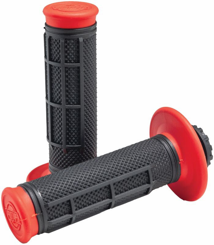 ProTaper Pro Series Clamp On Grips - Half Waffle Black Red