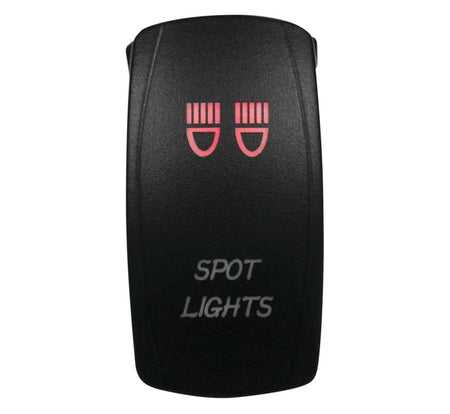 Red LED Spot Light Rocker Switch (On/Off)