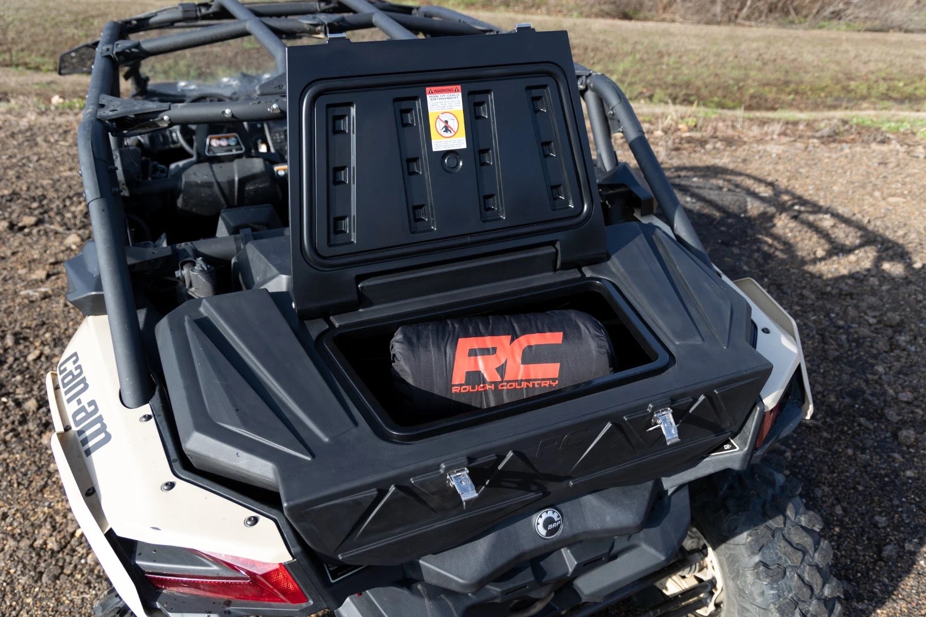 Rough Country - Can-Am Maverick X3 Rear Cargo Box Lid Open 2