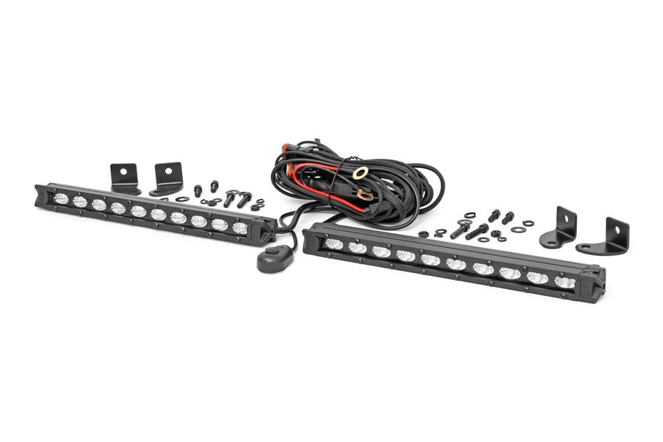 Rough Country 10" Slimline LED Light Bar | Pair Black Series