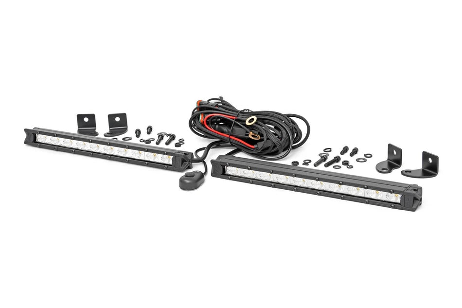 Rough Country 10" Slimline LED Light Bar | Pair Chrome Series