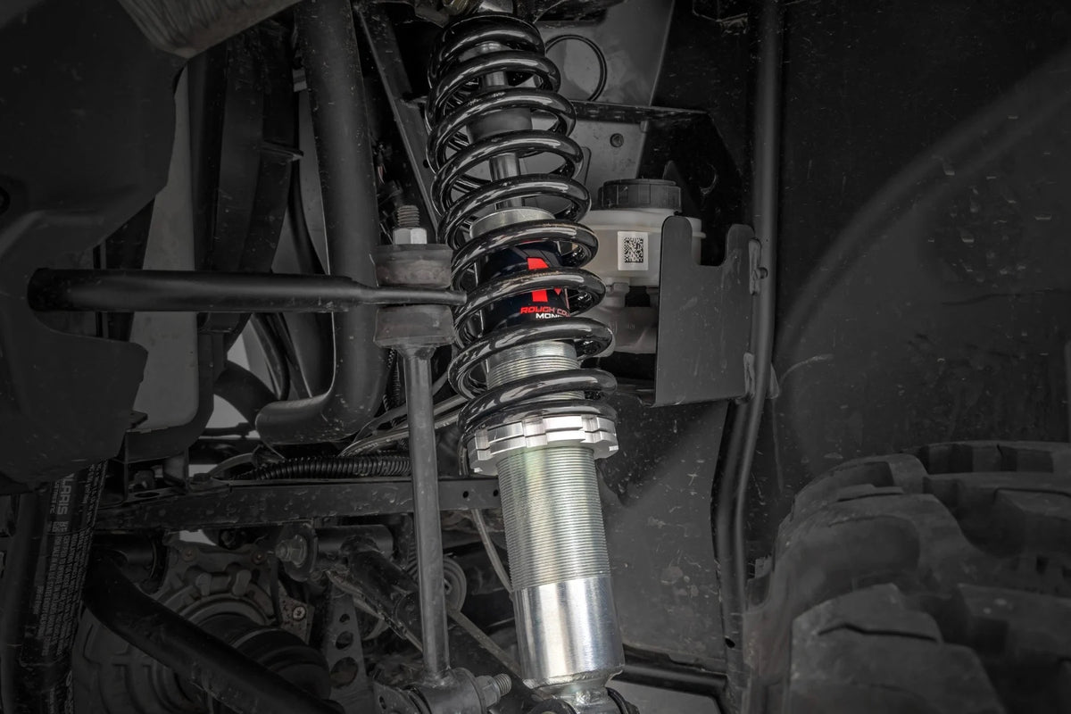 Rough Country 2013-2024 Polaris Ranger 1000 / XP 900 / XP 1000  M1 Front Coil Over Shocks Installed