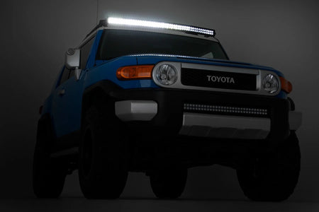 Rough Country 50" Black Series Curved LED Dual Row Light Bar w/ Cool White DRL Night View