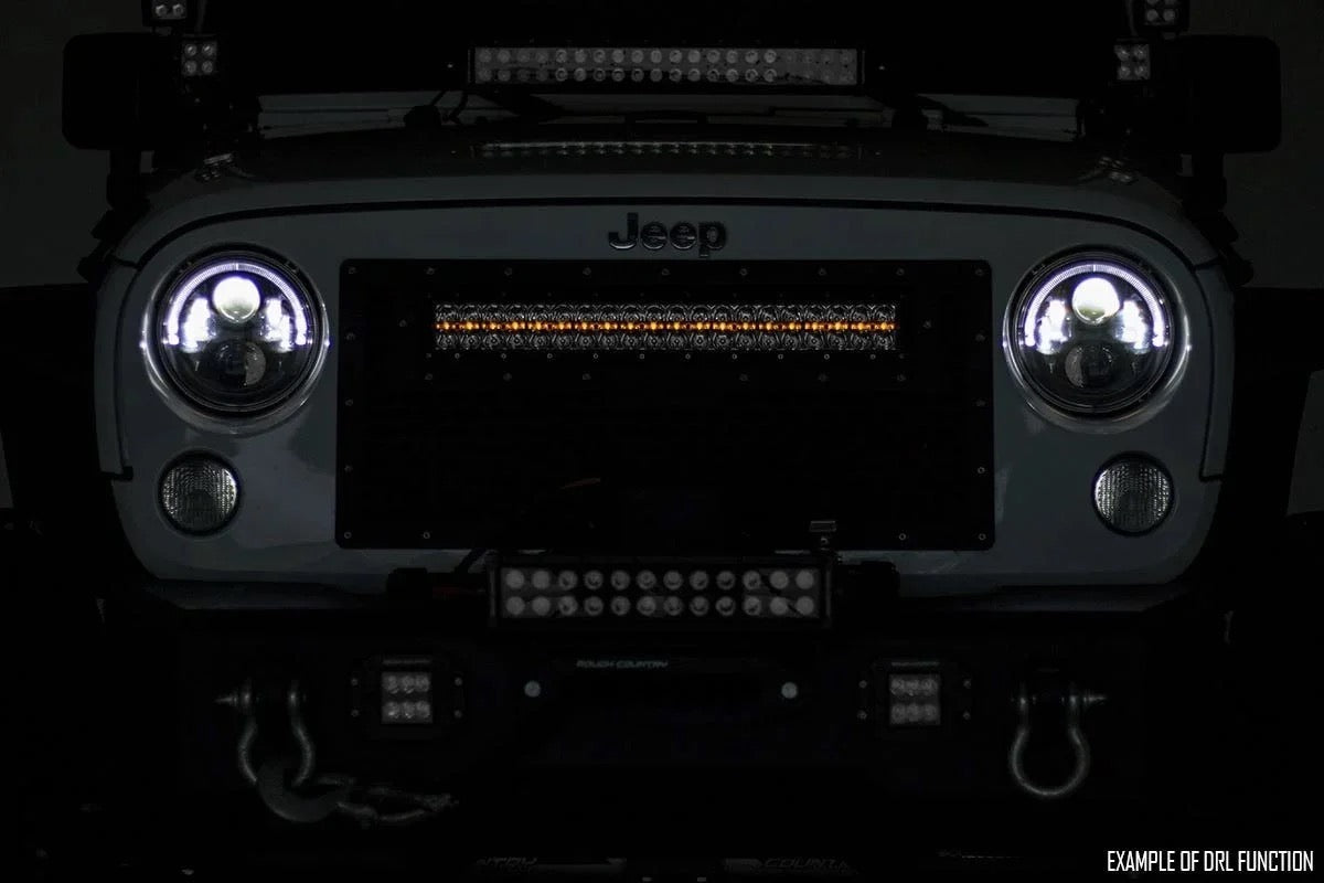 Rough Country 50" Black Series LED Dual Row Light Bar w/ Amber DRL Night View