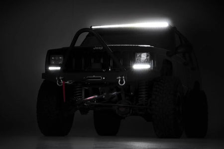 Rough Country 50" Black Series LED Light Bar Single Row Night View