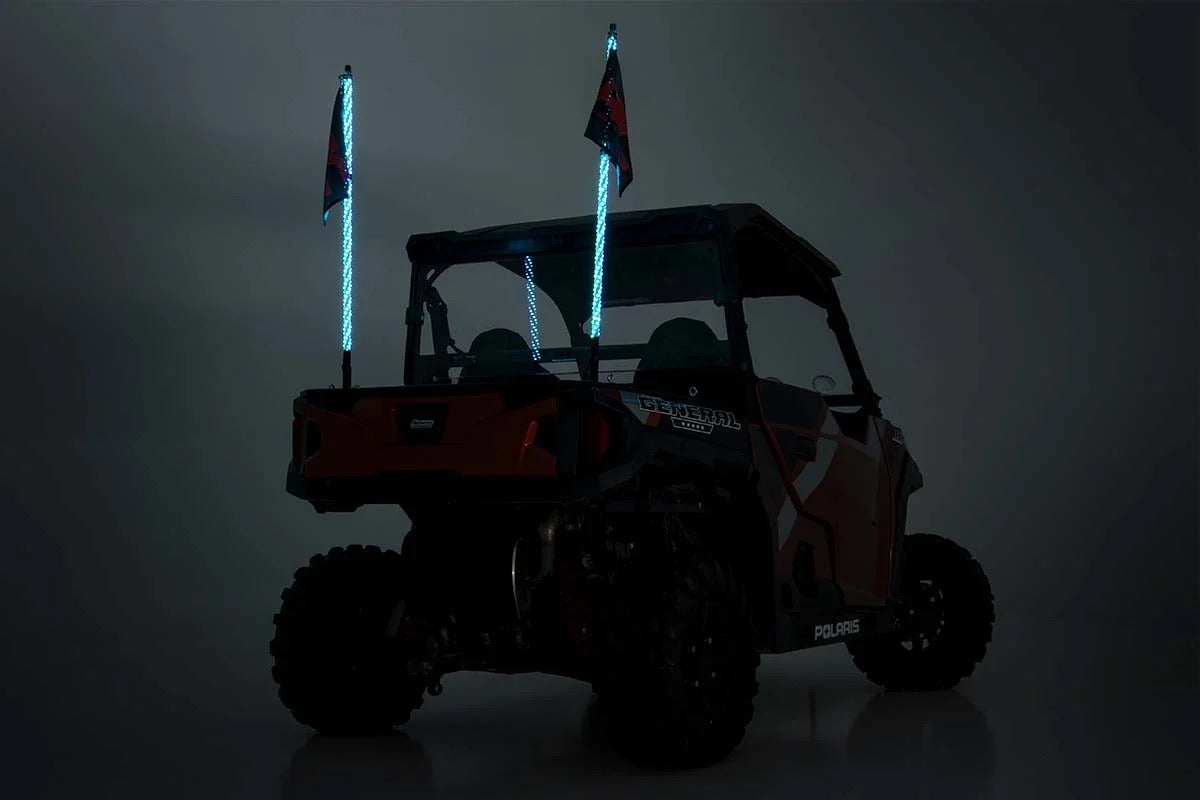 Rough Country LED Whip Light Kit - 4ft | Pair Blue