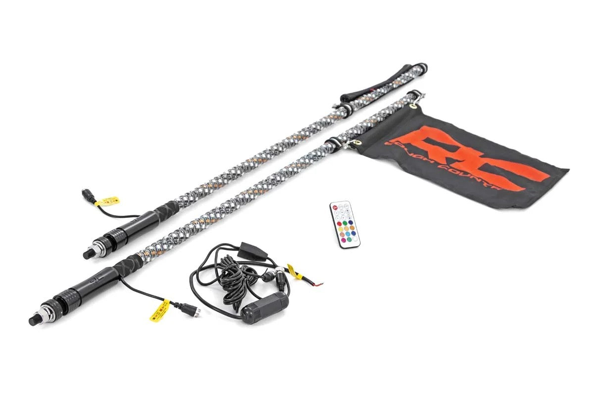 Rough Country LED Whip Light Kit - 4ft | Pair Included