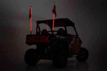 Rough Country LED Whip Light Kit - 4ft | Pair Red