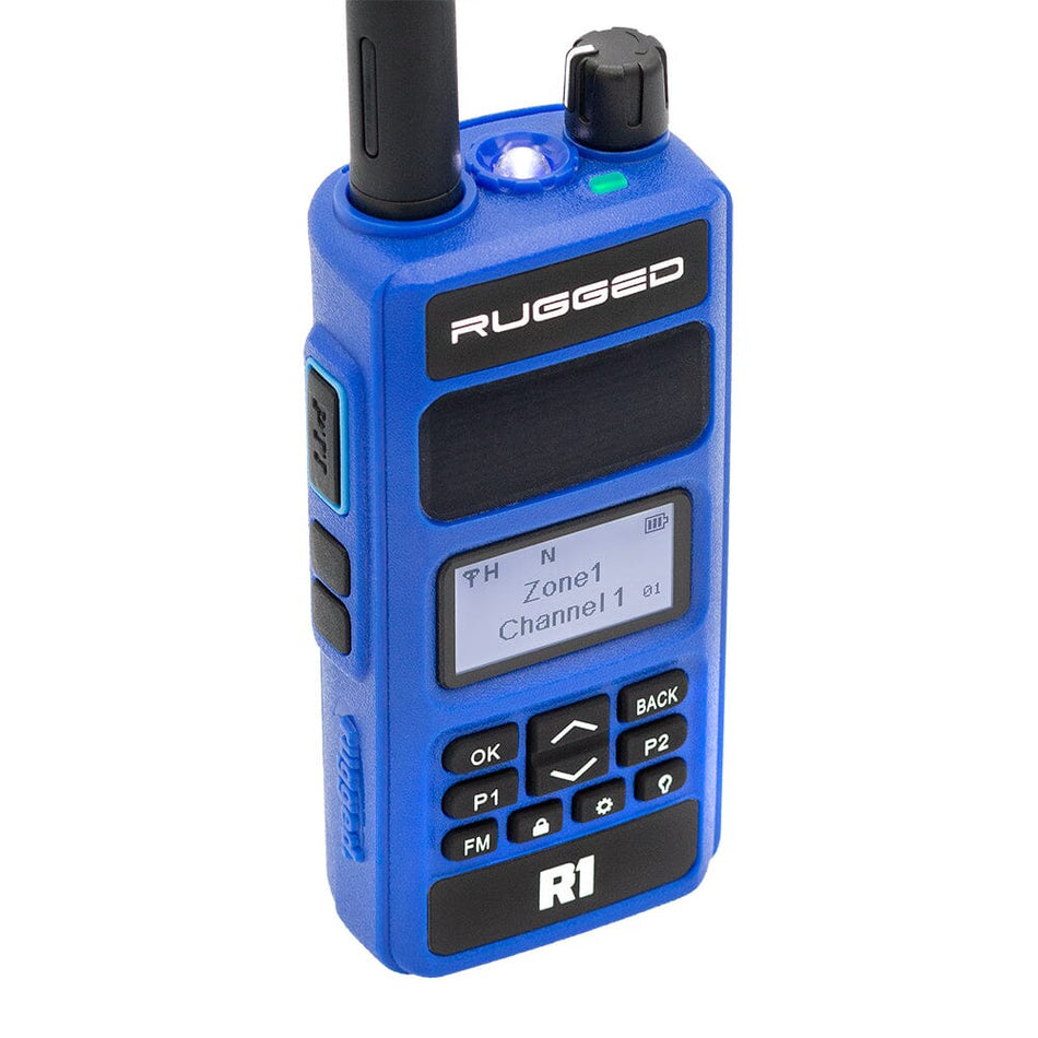 Rugged Radios R1 Handheld Radio - Digital & Analog Communication - Blue