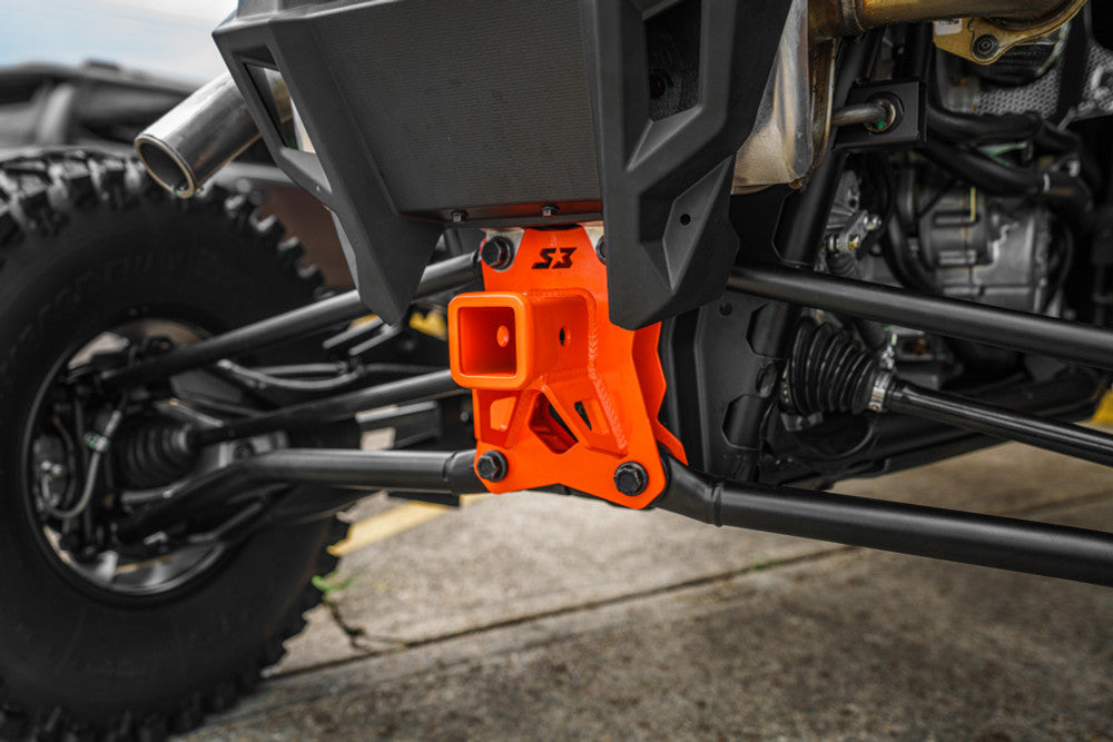 S3 Power Sports 2" Hitch Reciever Plate - Polaris RZR PRO R / R 4 Angle View