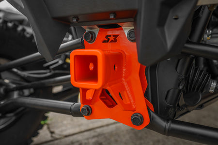 S3 Power Sports 2" Hitch Reciever Plate - Polaris RZR PRO R / R 4 Close up Angle View