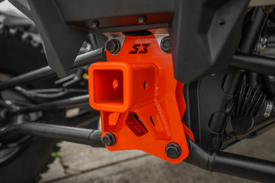S3 Power Sports 2" Hitch Reciever Plate - Polaris RZR PRO R / R 4 Close up Angle View