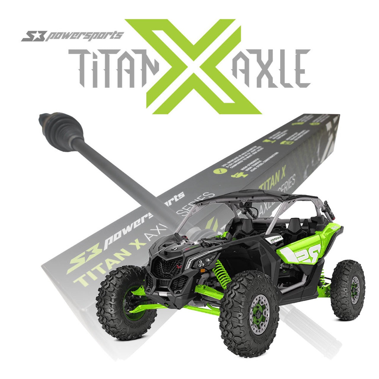 S3 Power Sports 72" Can-Am Maverick X3 Titan X Axles 