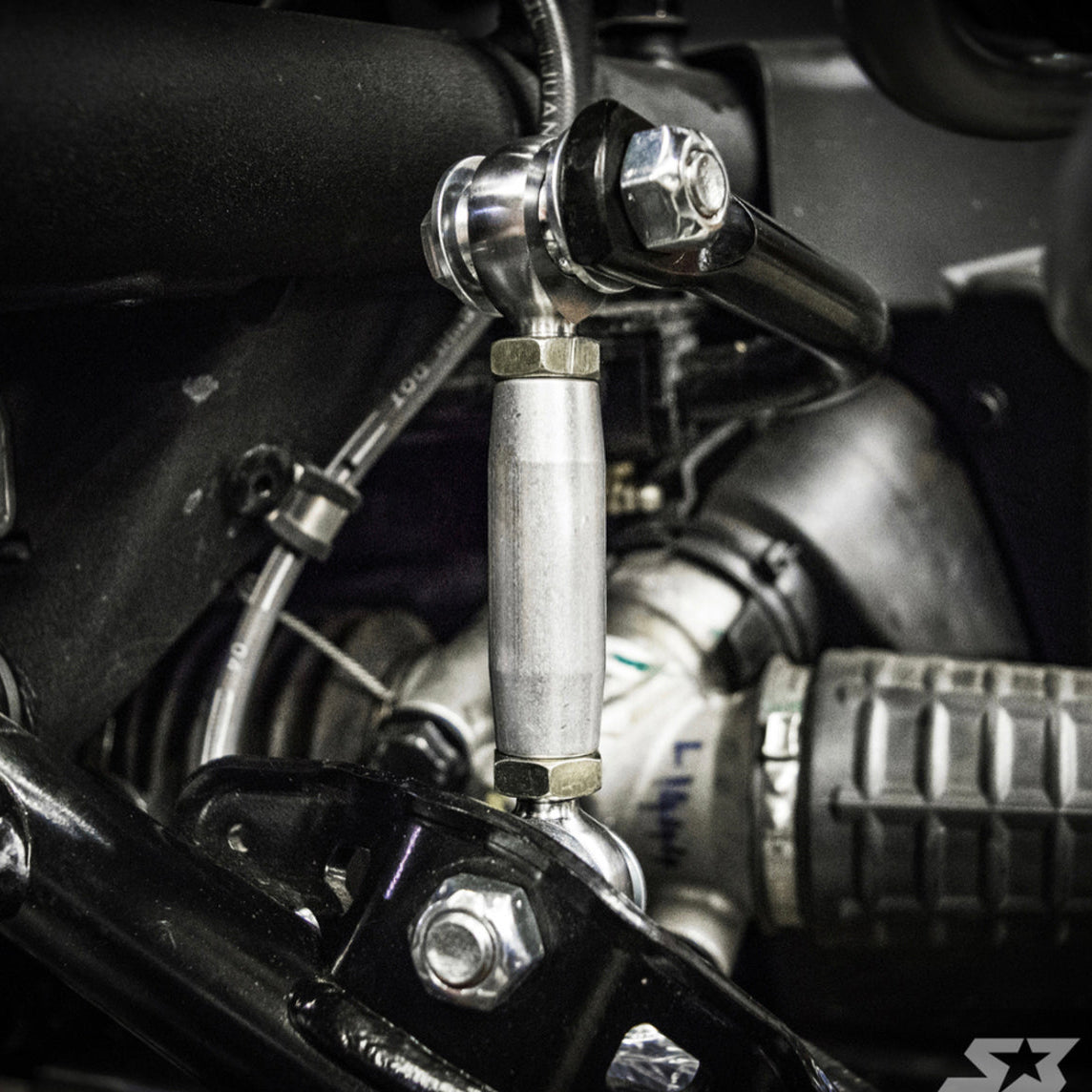 S3 Power Sports Can-Am Maverick X3 Front Sway Bar Links Installed