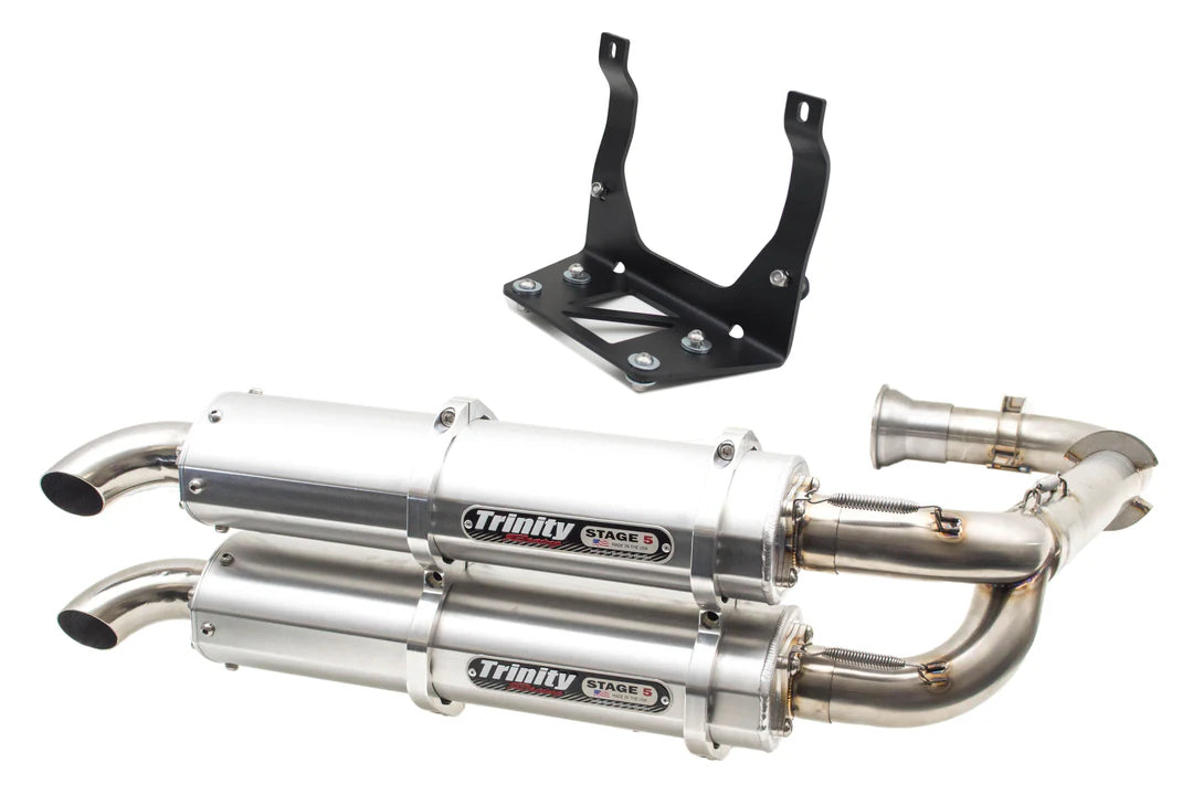 Trinity Racing Full Exhaust - Can-Am Maverick X3 Brushed