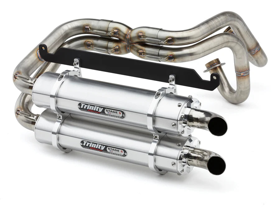 Trinity Racing Full Exhaust - Honda Talon Brushed