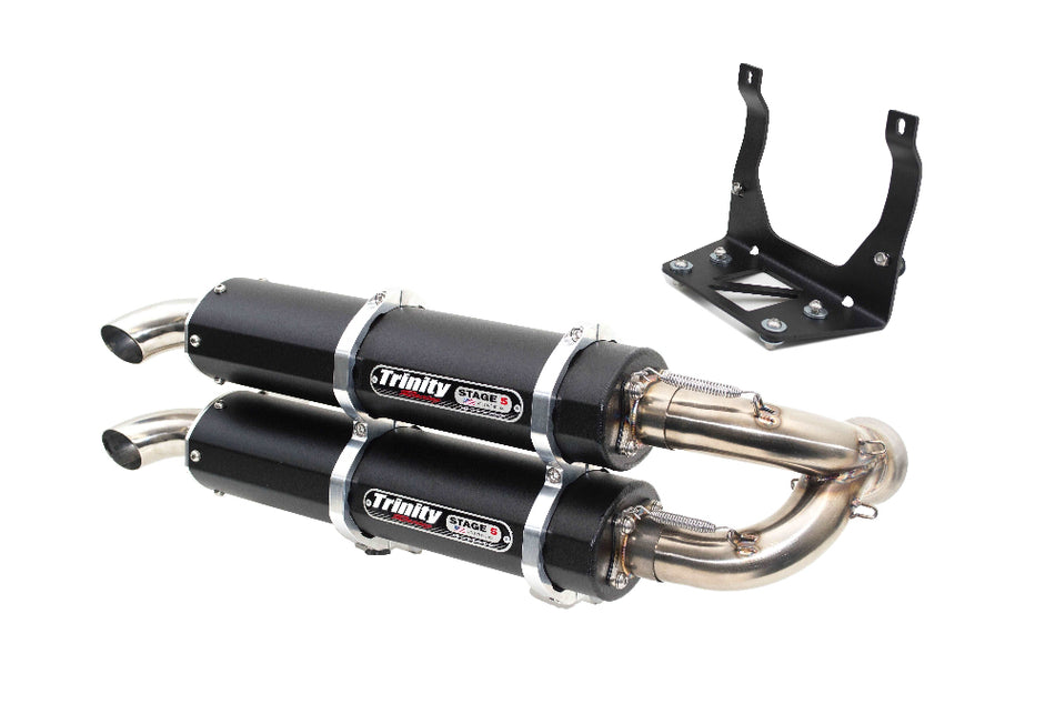 Trinity Racing Slip-On Exhaust - Can-Am Maverick Black