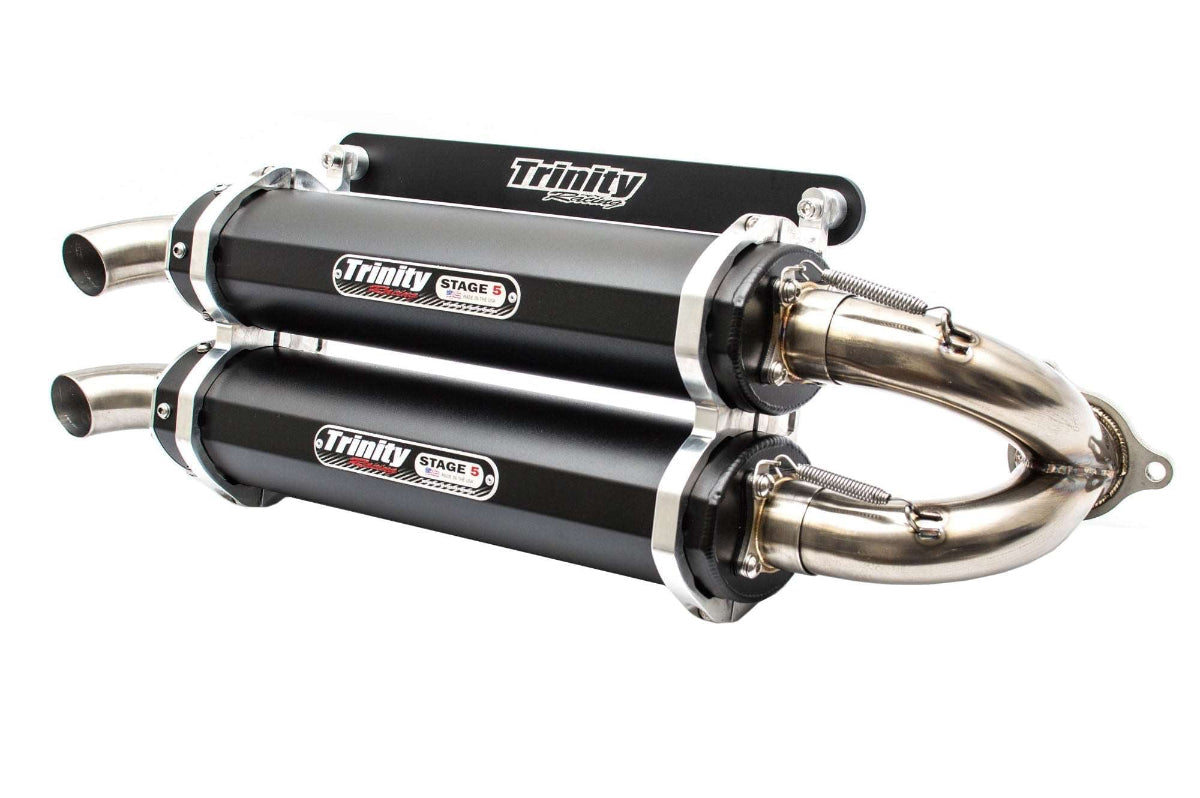 Trinity Racing Slip-On Exhaust - Polaris RZR XP Turbo Black