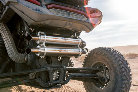 Trinity Racing Slip-On Exhaust - Polaris RZR XP Turbo Stainless Steel Installed