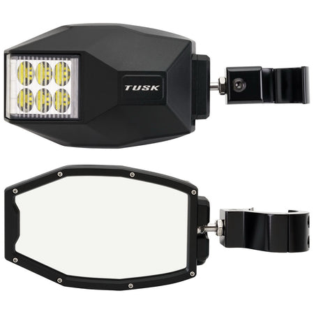 Tusk UTV LED Sideview Mirrors - 1.75"-1.875" Clamp 360 view
