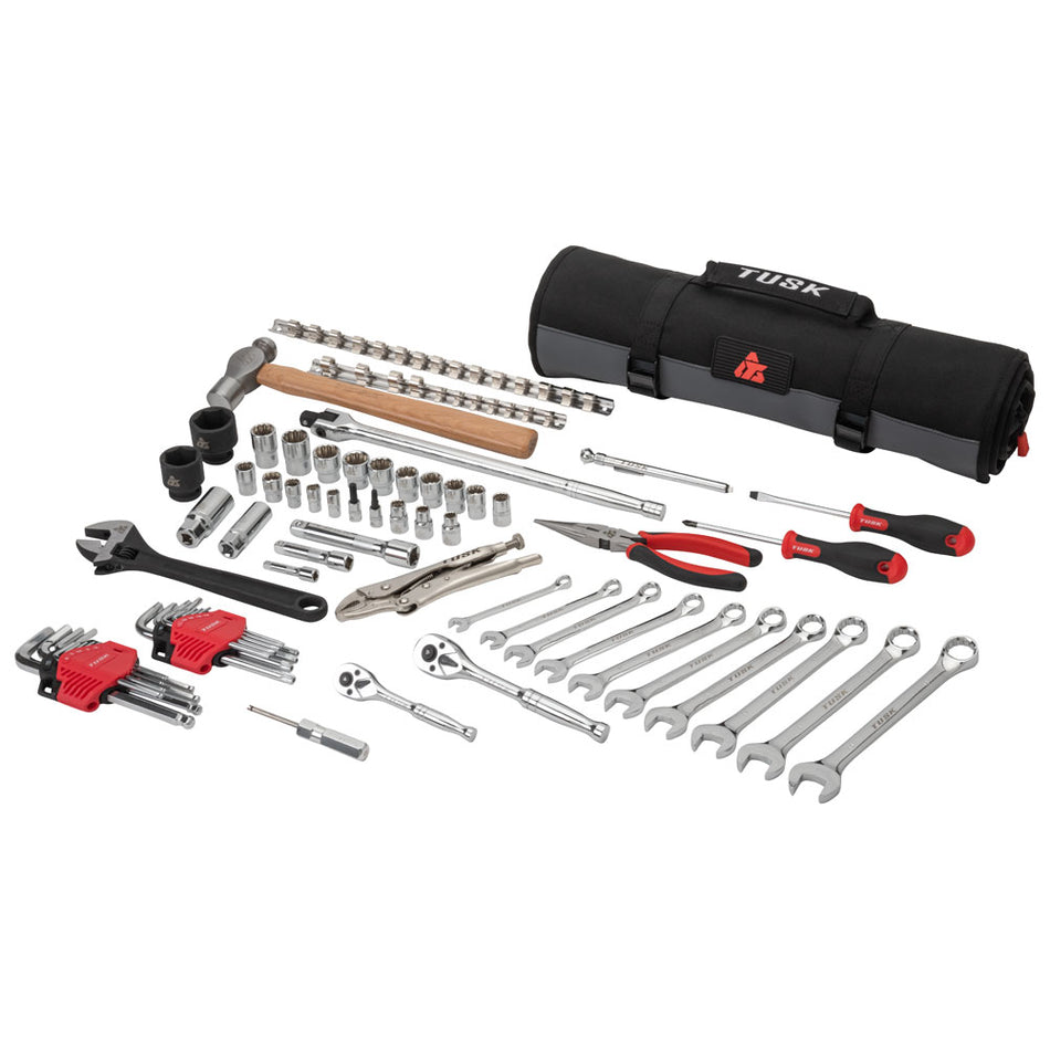 Tusk UTV Tool Roll Kit - 66pc High-Quality Tools with Heavy Duty Roll