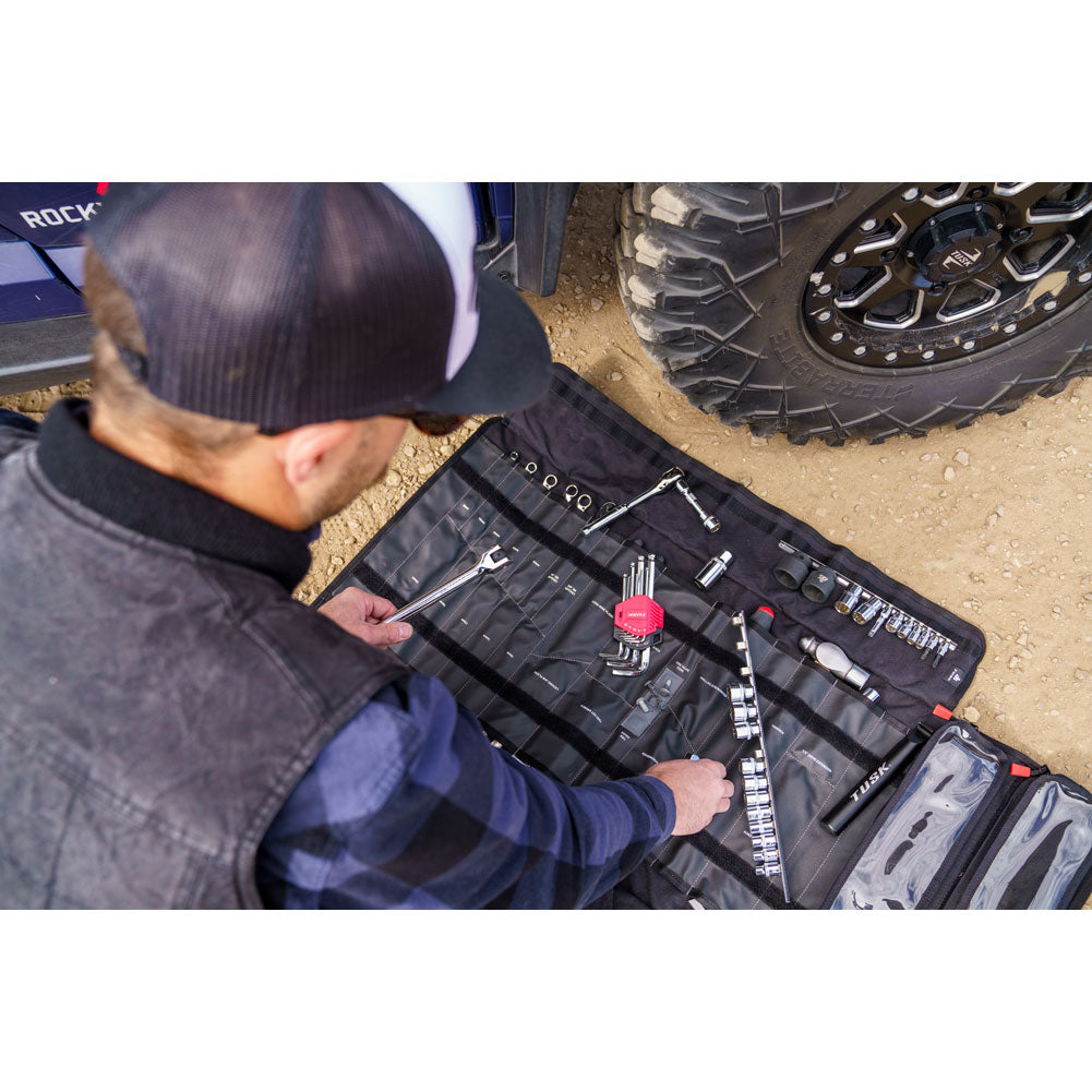 Tusk UTV Tool Roll Kit - 66pc High-Quality Tools with Heavy Duty Roll On The Trail