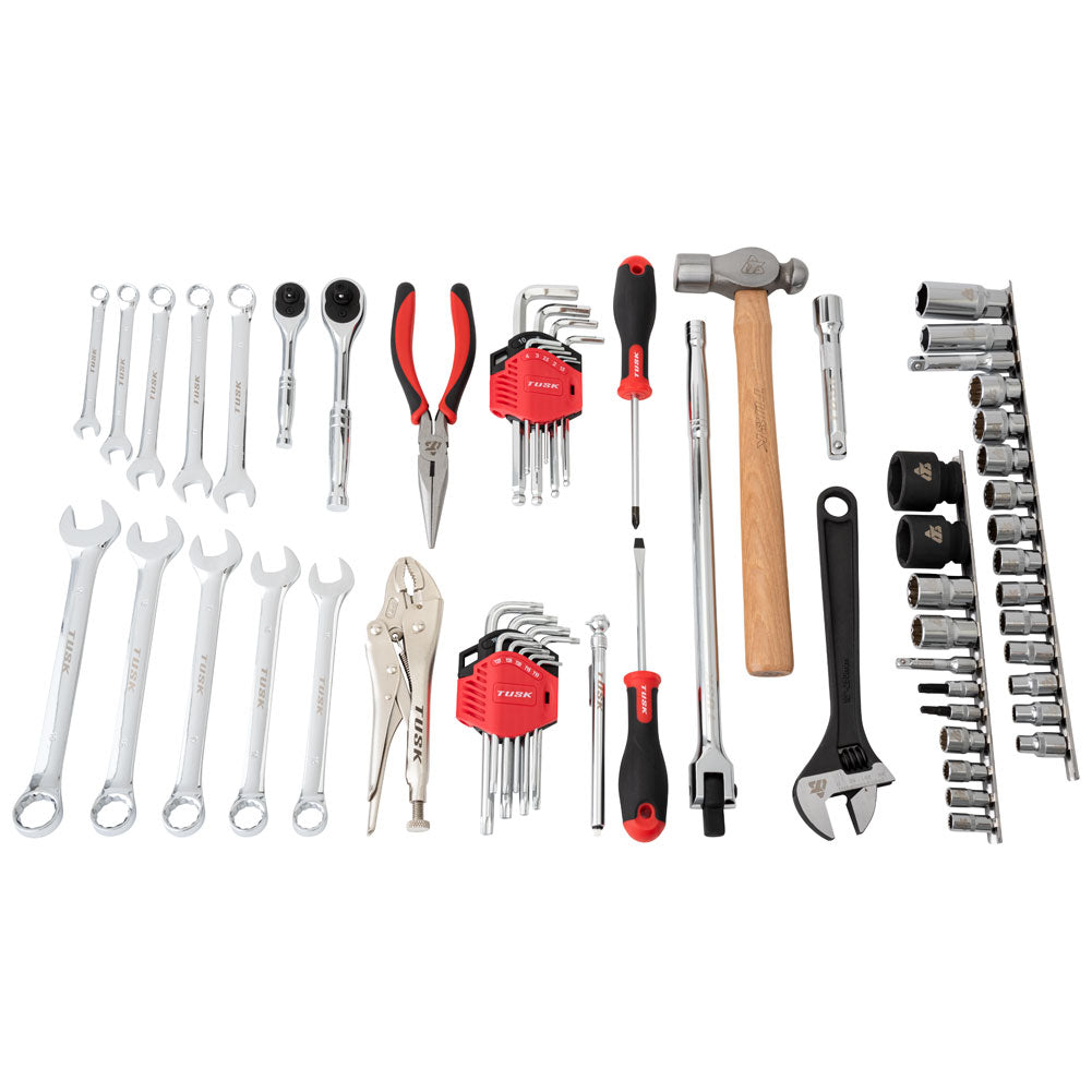 Tusk UTV Tool Roll Kit - 66pc High-Quality Tools with Heavy Duty Roll Tools Included