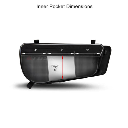 Tusk Upper Door Bags - Can-Am Maverick Dimmensions