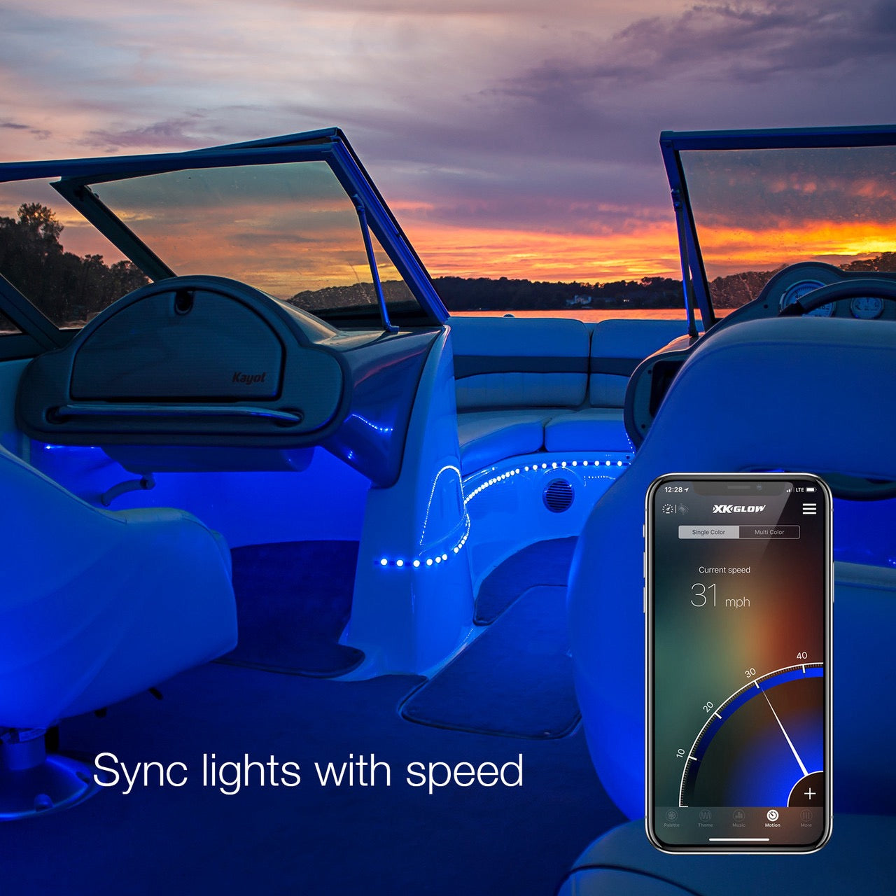 XKGlow XKCHROME Dash Controller Kit - Bluetooth & IP67 Waterproof  Sync Lights