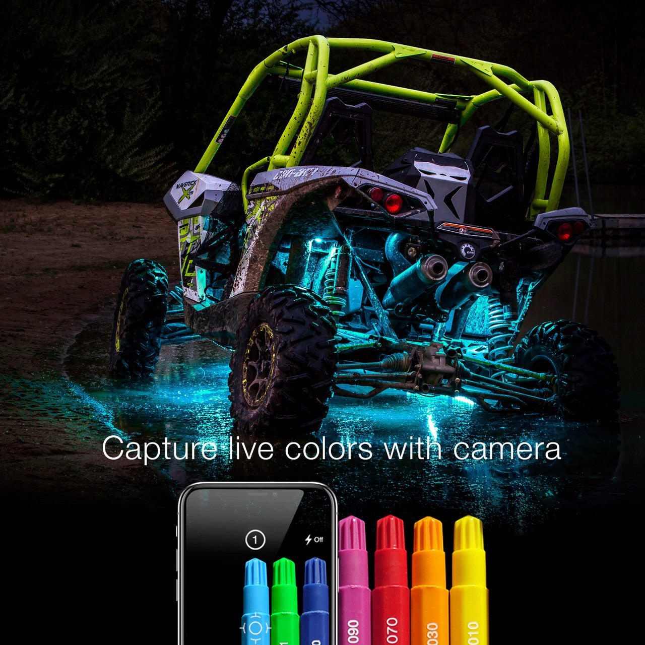 XKGlow XKCHROME Dash Controller Kit - Bluetooth & IP67 Waterproof UTV