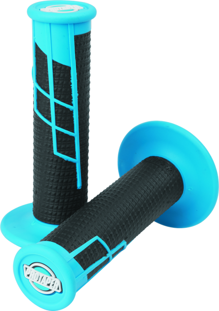 ProTaper Clamp On 1/2 Waffle Grips - Neon Blue/Black - ProTaper
