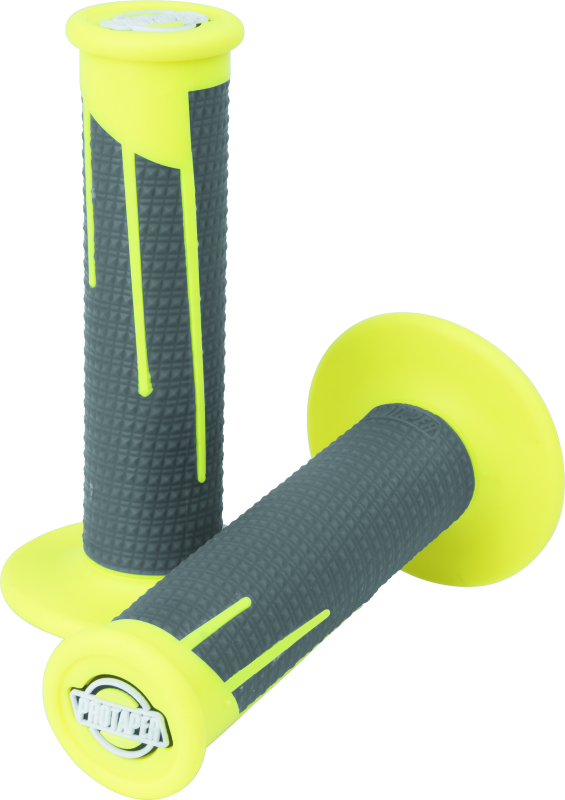 ProTaper Full Diamond Clamp On Grips - Neon Yellow / Dark Grey - ProTaper