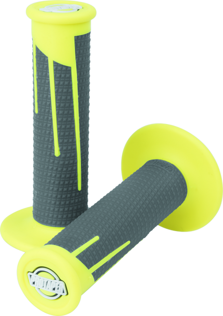 ProTaper Full Diamond Clamp On Grips - Neon Yellow / Dark Grey - ProTaper