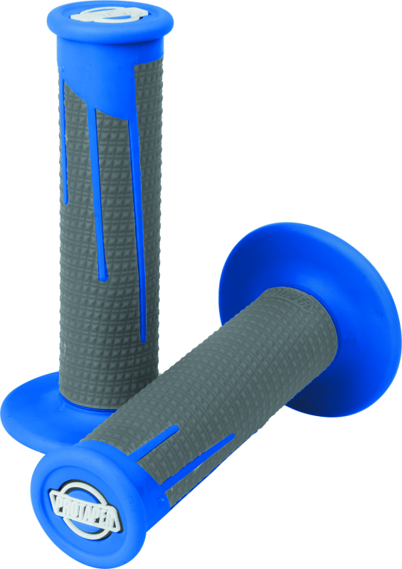 ProTaper Full Diamond Clamp On Grips - Neon Blue / Dark Grey - ProTaper