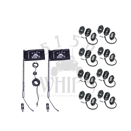 187 Whips and Rock Light Combo Kit  2ft-6Pod