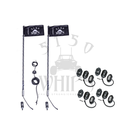 187 Whips and Rock Light Combo Kit 4ft-4Pod