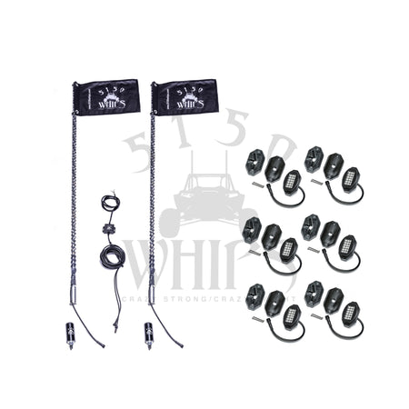 187 Whips and Rock Light Combo Kit 4ft-6Pod