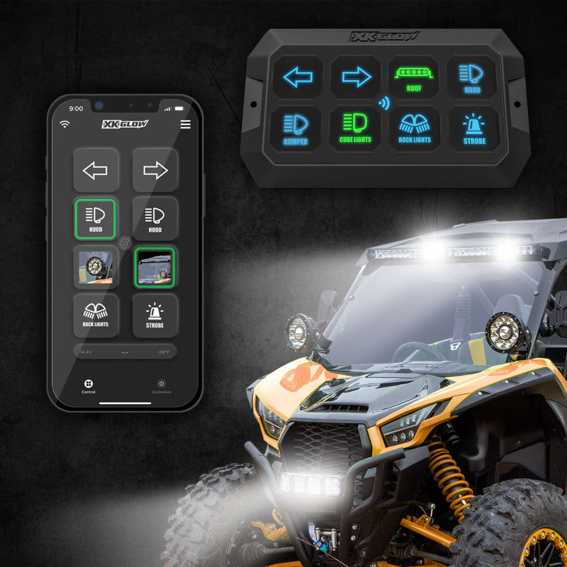 XKGlow XKCOMMAND Off Road Switch Panel with Bluetooth-Controlled App