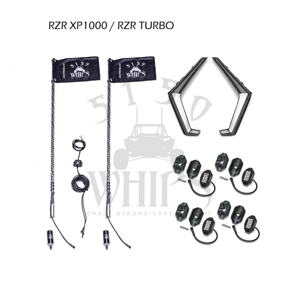 5150 Whips Polaris RZR XP1000 / XP Turbo 187 Whips, Rock Lights & Fangs