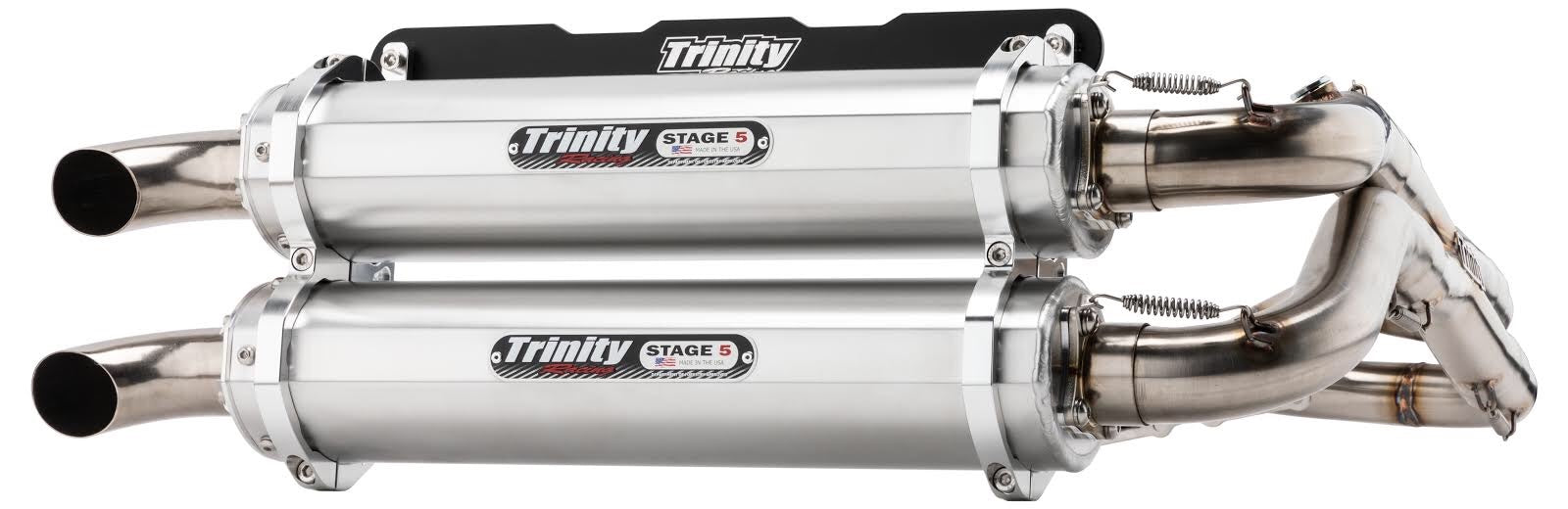 Trinity Racing Full Exhaust - Polaris RZR RS1 Brushed