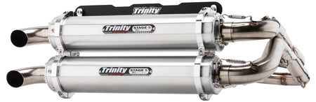 Trinity Racing Full Exhaust - Polaris RZR RS1 Brushed