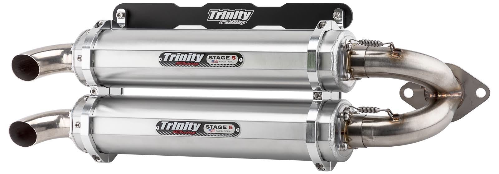 Trinity Racing Slip-On Exhaust - Polaris RZR RS1 Brushed