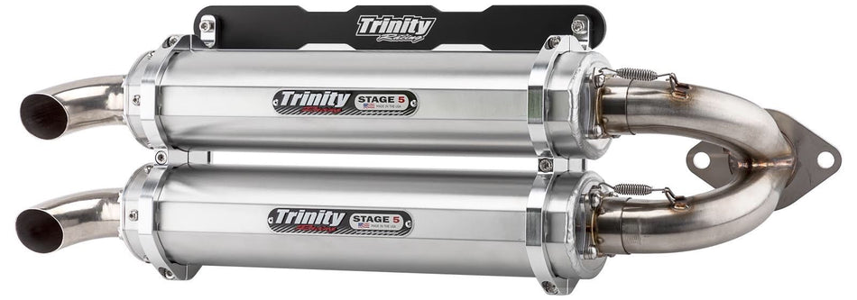 Trinity Racing Slip-On Exhaust - Polaris RZR RS1 Brushed